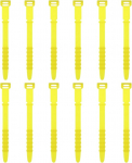 uxcell 12 tk Silikoon Zip Ties 4.5 tolli korduvkasutatavad kaabli sidemed Elastne kaablijuhtme korraldaja rihmad juhtmete juhtmete juhtmete USB laadija juhtimise toidu s&auml;ilitamiseks, kollane