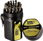 Drill America - KFD29J-PC 29-Piece High Performance High Speed Steel Drill Bit Set with Black and Gold Finish in Round Case (1/16" - 1/2" x 64pcs) KFD Series