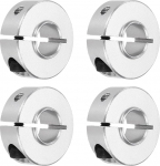 sourcing map Schaftmanschette, 12 mm Bohrung, eingeteilte Aluminiumlegierung, Klemmwellenmanschetten mit M4-Schraube f&uuml;r industrielle Automatisierung, F&ouml;rderbandsysteme, 4 St&uuml;ck