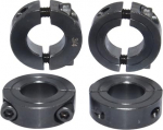 Double Split Shaft Collar 1" Drill Width 1/2" Oxide Set Style Black (4pcs)