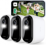 Arlo Essential 2 XL Outdoor WiFi Surveillance Camera, Wireless, 2K HD Video, Colour Night Vision, Light, Motion Sensor, Siren, 2-Way Audio + Arlo Secure Plan Test Period, White