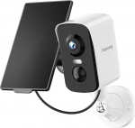 fanxiang 2K Surveillance Camera Outdoor Battery with Solar Panel & 64GB TF Card, PIR Person Detection Tracking Motion Detection Alarm, 10M Colour Night Vision, 2-Way Audio, Spotlight, IP65