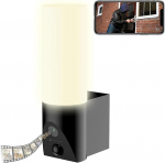 VisorTech v&auml;livalgusti koos kaameraga: LED v&auml;livalgustus ja WiFi 2K kaamera, PIR, &ouml;&ouml;n&auml;gemine, rakendus, must (Outdoor Cam, Outdoor Surveillance Camera WiFi, Wireless Motion Sensor)