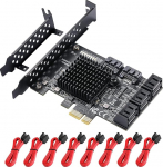 PCIe SATA-kaart 8 porti, SATA 3.0 kontrolleri laienduskort 6 Gbps - k&auml;ivitatav kui s&uuml;steemi k&otilde;vaketas | Sisemine SATA-kaart PCI Express 1x