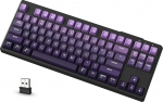 ATTACK SHARK X FREEWOLF M87 80% traadita membraaniga m&auml;nguklaviatuur, TKL RGB mehaaniline tunnetus SA PBT klaviatuur BT /2.4GHz, 4000mAh aku, vaikne Office/Gaming, Mac/Win, QWERTY - Grape Purple