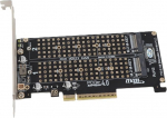 PCIE to NVME Dual Bay Expansion Card, Dual M.2 NVMe SSD to PCIE X8 M Key Hard Drive Adapter Card, Splitting Array Card (ph45)