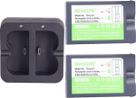 2tk 3.65V 6040mAh aku asendamine koos laadimisjaamaga Ringi jaoks, asendusaku &uuml;hildub Ring2/3/3+/4 Peephoie Cam/Spotlight Cam/Stick Up Cam/Spotlight Cam Solar/Video uksekellaga4