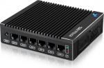 Ventilaatorita Micro Firewall Appliance, Firewall Mini PC Intel N3710 4C/4T, 6 x Intel 2.5 GbE i226-V LAN, AES-NI/4K/TYPE-C/SlM Card/TF/HD/Router Netgate 8GB DDR3 128GB mSATA SSD (8G 128G Type-C)