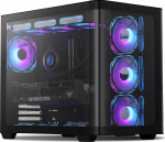darkFlash ATX Mid-Tower Gaming PC korpus, 4 ARGB ventilaatorit arvutikarbis, t&auml;isvaate klaasist esiosa, kahe kambriga PC korpus, Type-C, kaks 360 mm AIO, must (DPW90) (ATX Back-Plug in, must)