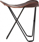 Flying Goose 1437 Pampa Stool nahast / terasest &scaron;okolaad / must M&otilde;&otilde;tmed K 47 cm x L 48 cm x S 48 cm