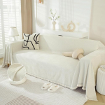DREAMINGO kaasaegne minimalistlik diivanikate, lemmiklooma kahe istme kaitsja, &scaron;enill diivanikatted sektsioonilise 3-kohalise diivani jaoks, Boho m&ouml;&ouml;bli kate, veekindel diivanikatte, 71 x 118 tolli, kreemvalge