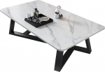 Generisch Rectangular Stone Top Carbon Steel Coffee Table for Living Room Tea Home Decoration - S&ouml;&ouml;gitoa m&ouml;&ouml;bel