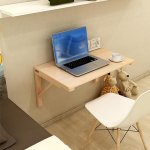 Schwebender Klapptisch zur Wandmontage, robust, platzsparend, zusammenklappbar, f&uuml;r Zuhause, B&uuml;ro, Waschk&uuml;che, einfach zu installieren, Laptop-Schreibtisch aus Holz (L x B): 90 x 50 cm