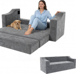 Diivanvoodi, 160 cm lai, 2-kohaline diivan magamisfunktsiooniga, Lounge diivan, v&auml;ike diivan teismelise tuppa, kondita modulaarne diivan, kaasaegne diivan elutuppa 62 cm s&uuml;gava istmega, ei vaja kokkupanekut.