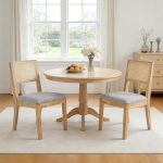 S&ouml;&ouml;gitoa toolid komplekt 2 Retro puidust k&ouml;&ouml;gitooli Linane polsterdatud elutoa tool seljatoega s&ouml;&ouml;gituppa, k&ouml;&ouml;ki, elutuppa, hall