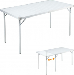 TIMBER RIDGE Kokkupandav laud 94/130 x 70 cm Aia laud pikendatav 4-6 inimesele Alumiiniumist kokkupandav laud reguleeritava k&otilde;rgusega koos kandekotiga piknikuks telkimiseks aias v&auml;ljas