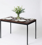 FurnitureR s&ouml;&ouml;gilaud, k&ouml;&ouml;gilaud vintage puitmustriga, reguleeritavate jalgadega ristk&uuml;likukujuline laud s&ouml;&ouml;gituppa, elutuppa, 120 x 70 x 75 cm, Pruun