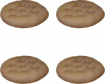 4 St&uuml;ck waschbar Stuhlkissen 40x40 cm Rund Sitzkissen f&uuml;r Indoor und Outdoor Dicke Polsterung Bodenkissen (Braun)