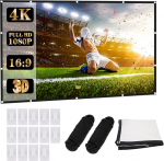 DASIAUTOEM Leinwand Beamer 100 Zoll, Projektionsleinwand, 16:9 HD 4K Faltbar Tragbare Projektionsschirm f&uuml;r Ultimatives Heimkinoerlebnis f&uuml;r Heimkino, Sportereignisse, B&uuml;ro, Schule, Treffen