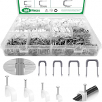J-Hook-Ethernet-Kabeln&auml;gel, Drahtklammern mit Stahln&auml;geln und isolierten U-Heftklammern&auml;geln f&uuml;r Zuhause, B&uuml;ro, Gesch&auml;ft, 4 mm, 6 mm, 8 mm, 10 mm, 800 St&uuml;ck
