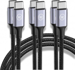 Wicked Chili 3 x USB C kaabel 1 m, 100 W laadimiskaabel USB-C USB C kaablile iPhone 17 16 15, Samsung Galaxy S24 S23 S22 MacBook Pro Air iPad Switch LG (10 GBps, Video 4K@60Hz, DP Alt Mode, Fast