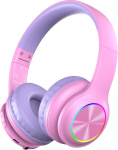 Candy Bila 6.0 Bluetooth laste k&otilde;rvaklapid, juhtmevabad laste k&otilde;rvaklapid LED tuledega, HD mikrofon, 85 tundi m&auml;nguaega, 85/94 dB helitugevuse piir, kaabli ja TF-kaardi režiim, kokkupandav kooli jaoks