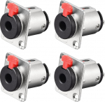 hankekaart 4 tk 6,35 mm 1/4-tolline stereopesa TRS audiopesa &uuml;henduspaneel / korpuse kinnitus - 6,35 mm stereopesa - 6,35 mm stereopesa