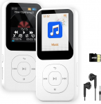 64 GB MP3-m&auml;ngija Bluetooth 5.3, kaasaskantav muusikam&auml;ngija koos k&otilde;lariga, FM-raadio, helisalvesti, HiFi, pikk aku, kiire &uuml;lekanne, taimerfunktsioon, laiendatav kuni 256 GB (valge)