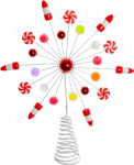 Ornativity Candy Snowflake Tree Topper - Piparm&uuml;nt, Candy Cane, Bubblegum Drops, Candy, Corn, Snowflakes, j&otilde;ulupuu kaunistus, Holiday Decor, 10 Inch