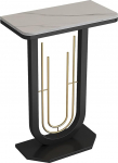 Console Table mit Schmiedeeisernem Gestell, Konsolentisch mit Abgerundeten Ecken, Geeignet f&uuml;r Flur und Wohnzimmer(Black,60x30x75CM/24x12x29IN)