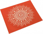Tischsets, 4er-Set, orangefarbene Mandala-Tischsets, Flachs-Tischsets, hitzebest&auml;ndige Tischsets, hitzebest&auml;ndig