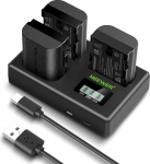 NEEWER asendusakude ja laadija komplekt LP-E6P/LP-E6NH/LP-E6N, 3-pack 2200mAh akusid ja USB kolmiklaadija, &uuml;hildub Canon EOS R5 Mark II R5 R6 R7 R 5DIV 6DII 7DII 60D 70D 80D 90Dga.