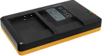 Topeltlaadija (v&otilde;rk, USB) &Uuml;hildub Panasonic DMW-BCG10(E), BCF10(E) / Lumix DMC-FH, FS, FT, FX, TS, TZ, ZR, ZS, ZX ja teistega.... - Vaata nimekirja - Sisaldab 2A toiteallikat (2 akut saab laadida