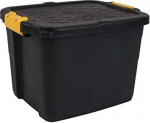 Strata pakend 6-st raskekaalu hoiukastist, turvaline virnastatav kast - 42 liitrit - 50 x 40 x 35 cm - vastupidav kuni 410 kg - must/kollane