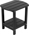 NALONE Adirondack k&uuml;ljelaud 16.5 tolli v&auml;ljas k&uuml;ljelaud HDPE plastikust topelt Adirondack v&auml;ike laud patio (must)