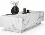 tectake diivanilaud, Marmorse v&auml;limusega toa sisustus, elutoa laud, kaasaegne kohvilaud, k&uuml;ljelaud, elutoa laud, diivanilaud, magamistoa k&uuml;ljelaud, marmorse v&auml;limusega, valge, 120 x 60 x 35 cm