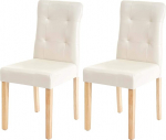 Mendler HWC-E58 2 s&ouml;&ouml;gitooli komplekt Faux Leather Cream Light jalad