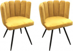 HOME DECO FACTORY 2 Ariel HD6520 Sametist kollane istumiskomplekt tool elutuba s&ouml;&ouml;gituba sissep&auml;&auml;s magamistuba m&ouml;&ouml;bel, tekstiil - pol&uuml;ester, sinep, 59.50 x 47.50 x 79.00