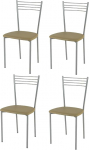 Tommychairs - komplekt 4 ELENA moodsat tooli k&ouml;&ouml;ki ja s&ouml;&ouml;gituppa, vastupidav raam v&auml;rvitud terasest alumiiniumi v&auml;rvi, polsterdatud iste kaetud kunstnahaga kapuccino v&auml;rvi