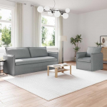 Modulaarne diivanikomplekt 2 osa Hellgrau f&uuml;rs Wohnzimmer - 196 cm laius, 82 cm s&uuml;gavus, 85 H&ouml;he aus Stoff