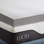 LUCID Memory Foam madratsitopper 90 x 200 cm bambus s&uuml;sihappega, 10 cm paksune madratsitopper 90 x 200 cm