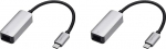 Amazon Basics USB 3.1 TypCaufRJ45GigabitEthernetAdapter, mit Aluminiumgeh&auml;use, Grau, 5,23 x 2.06 x 1,5 cm (Packung mit 2)