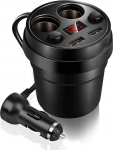 Autolaadija, tassihoidja, Dual USB telefonilaadija, traadita laadija, 80W kiirlaadija, 12V 24V autolaadija adapter, sigaretis&uuml;&uuml;taja jaotur toiteallikas GPS, Dash, Cam jaoks