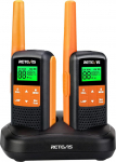 Retevis RT649 Walkie Talkie litsentsivaba PMR446 raadioside komplekt 16 kanaliga VOX LED-tulelatern IP65 veekindel Scan Kaks laadimisviisi (oranž, 2 tk)