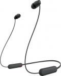 Sony WI-C100 juhtmevabad k&otilde;rvaklapid (kuni 25 tundi aku kestvust, optimeeritud h&auml;&auml;lassistentide jaoks, sisseehitatud mikrofon k&otilde;nedeks, Bluetooth), must, v&auml;ike