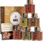 Krautberger orgaaniline BBQ kinkekarp meestele I 6 grillimaitseainet grillkingitus Premium Box I kinkekomplekt grillimaitsesegud orgaanilises kvaliteedis + retseptid