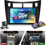 NHOPEEW 2G + 64G Android autoradio Toyota Yaris 2005-2011 - traadita Carplay & Android auto - 9-tolline Android stereo koos WiFi EQ GPS FM RDS + AHD tagantvaate kaamera ja mikrofoniga