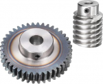 QUARKZMAN #45 Stahl Schneckenradsatz 20T 1.5 Modul 20:1 &Uuml;bersetzungsverh&auml;ltnis Antriebsgetriebe Rad Reduziergetriebeteil (Zahnrad-12mm Bohrung 63 mm Au&szlig;endurchmesser, Stange 8mm Bohrung)