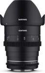 Samyang 23002 MF 24 mm T1.5 VDSLR MK2 Nikon F - Valgusj&otilde;uline T1.5 laiatarbe Cine- ja videoobjektiiv Nikon F monteeringule, 24 mm fikseeritud fookuskaugus, fookusj&auml;lgimisrattad t&auml;isformaadis ja APS-C, 8K resolutsiooniga.