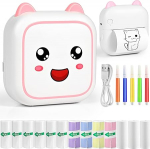 Ambesty Mini Printer, Mobile Photo Printer, Portable Mini Photo Printer, Wireless Photo Printer, Thermal Printer, with 13 Rolls of Printer Paper and 5 Colouring Pencils, Smartphone Bluetooth Printer,